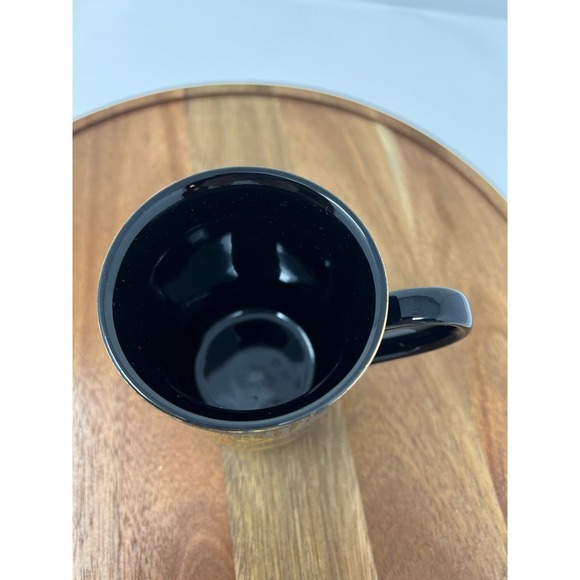 Set of two Black Ceramic Mug Gold Seashell Starfish Nautical Beach Theme - Picture 5 of 6